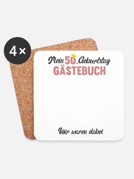 50. Geburtstag Mein Gästebuch 50 Jahre Geschenk - Untersetzer (4er-Set) - Weiß