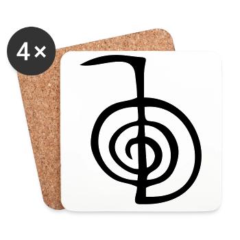 Reiki Healing Symbol - Cho Ku Rei - Coasters (set of 4) - white - Front