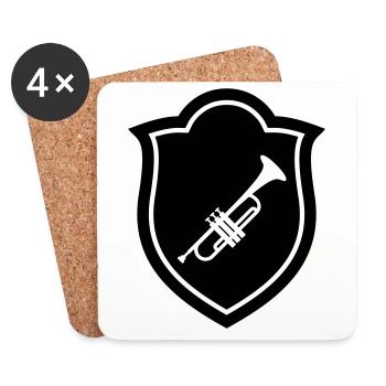 Trumpet / Trumpeter - Coasters (set of 4) - white - Front