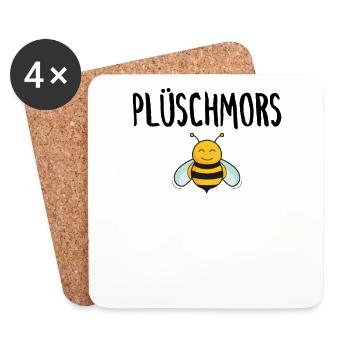 Plüschmors Plattdeutsch Hummel Biene Imker - Untersetzer (4er-Set) - Weiß - Vorne