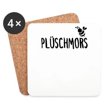 Plüschmors Plattdeutsch Hummel Biene Imker - Untersetzer (4er-Set) - Weiß - Vorne
