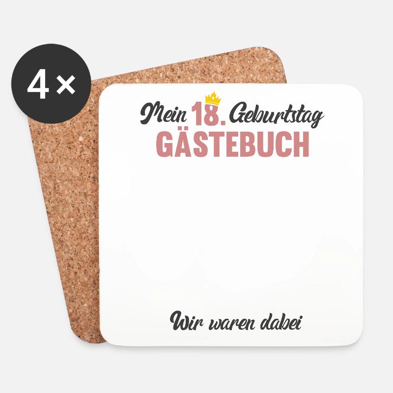 18. Geburtstag Mein Gästebuch 18 Jahre Party - Untersetzer (4er-Set) - Weiß