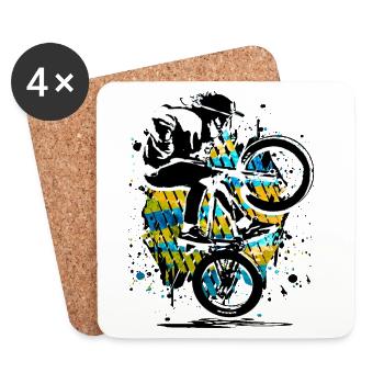 BMX bike | BMX pump track | Gift idea retro - Coasters (set of 4) - white - Front