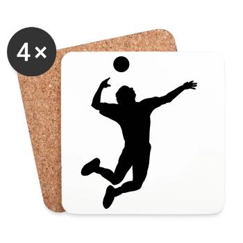 Volleyball jumped stroke or service - Coasters (set of 4) - white - Front