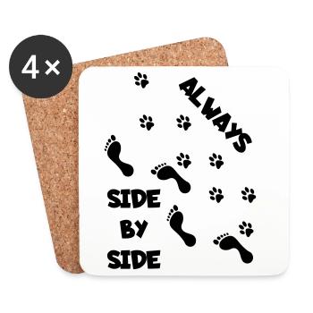 Seite an Seite mit Hund * - Untersetzer (4er-Set) - Weiß - Vorne
