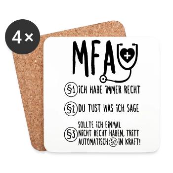 MFA Arzthelferin Medizinische Fachangestellte - Untersetzer (4er-Set) - Weiß - Vorne