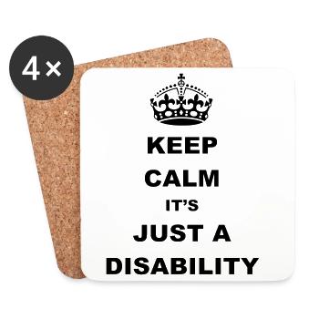Restez calme, c’est juste un handicap. Humour* - Dessous de verre (lot de 4) - blanc - Devant