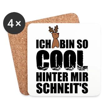 Lustige Sprüche für coole Typen - Untersetzer (4er-Set) - Weiß - Vorne