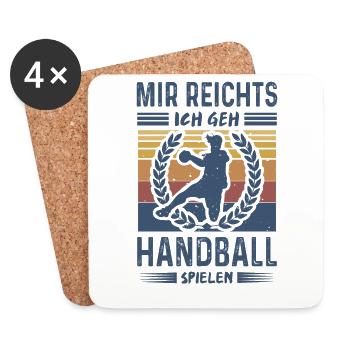 Handballer Mir Reichts Ich Geh Handball Spielen - Untersetzer (4er-Set) - Weiß - Vorne