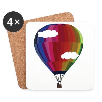 Ballon - un morceau de liberté. - Dessous de verre (lot de 4) - blanc - Devant