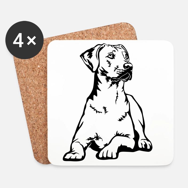 Rhodesian Ridgeback - Untersetzer (4er-Set) - Weiß
