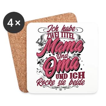 Mama Oma - Untersetzer (4er-Set) - Weiß - Vorne