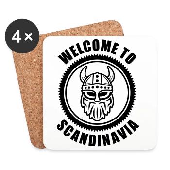 Vikings Logo Welcome to Scandinavia - Dessous de verre (lot de 4) - blanc - Devant