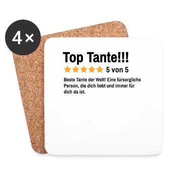 Beste Tante der Welt Spruch - Untersetzer (4er-Set) - Weiß - Vorne