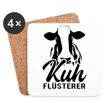 Kuh Flüsterer Landwirt Bauer Kühe - Untersetzer (4er-Set) - Weiß - Vorne