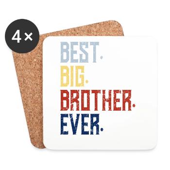 Meilleur big brother de tous les temps - Dessous de verre (lot de 4) - blanc - Devant