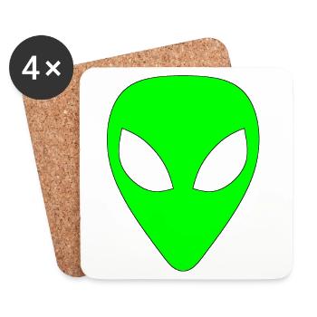 Alien - Light Green - Coasters (set of 4) - white - Front