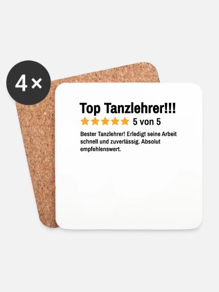 Tanzlehrer Tanzen Spruch Tanzschule Tänzer - Untersetzer (4er-Set) - Weiß