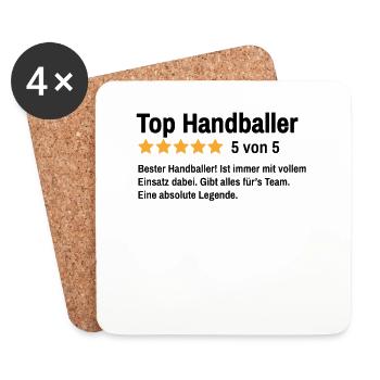 Handball Spruch Handballerin Lustig Handballer - Untersetzer (4er-Set) - Weiß - Vorne