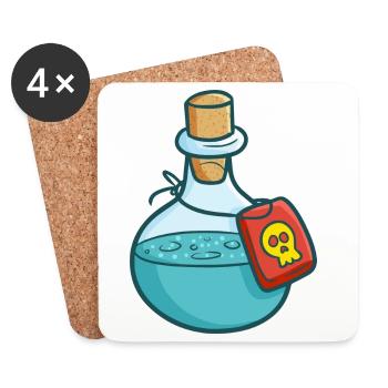 Poison Bottle RPG Poisoned Potion Fantasy Shirt - Coasters (set of 4) - white - Front
