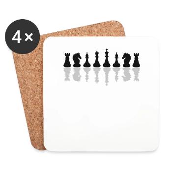 Schach Schachspiel Schachbrett Schachspieler - Untersetzer (4er-Set) - Weiß - Vorne