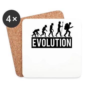 Geocacher Evolution GPS Geocaching Geschenk - Untersetzer (4er-Set) - Weiß - Vorne