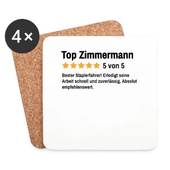 Zimmermann Handwerker Meister Zimmerer - Untersetzer (4er-Set) - Weiß - Vorne