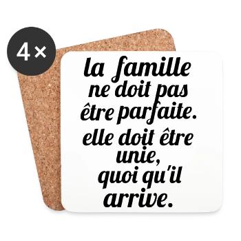 famille - Dessous de verre (lot de 4) - blanc - Devant