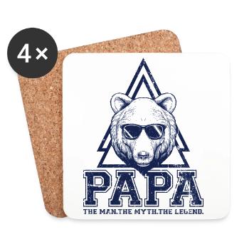 Papa Bear Triangle Logo - Coasters (set of 4) - white - Front