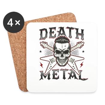 Heavy Metal Band Metalhead Totenkopf Death Metal - Untersetzer (4er-Set) - Weiß - Vorne
