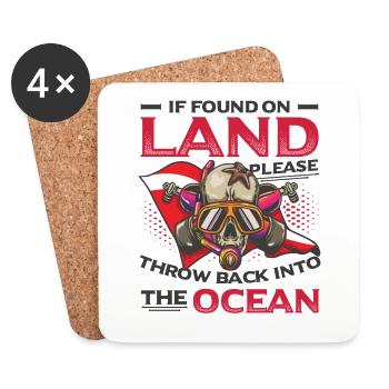 Throw Bach Into The Ocean Scuba Diving Divers - Coasters (set of 4) - white - Front