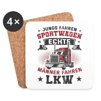 Truck Truck Driver - Real Men Drive Truck - Coasters (set of 4) - white - Front