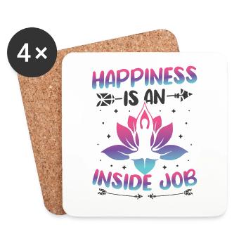Buntes Namaste Yoga Lotusblume Meditation - Untersetzer (4er-Set) - Weiß - Vorne
