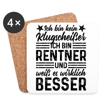 Rentner Klugscheißer - Untersetzer (4er-Set) - Weiß - Vorne