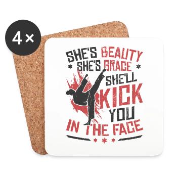 Karate girl loves karate - Coasters (set of 4) - white - Front