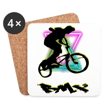 Vélo BMX - Dessous de verre (lot de 4) - blanc - Devant