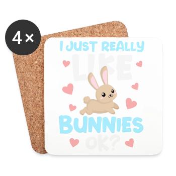 Rabbit Rabbit - Coasters (set of 4) - white - Front
