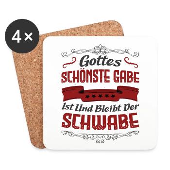 Gottes Schönste Gabe ist der schwäbische Dialekt - Untersetzer (4er-Set) - Weiß - Vorne
