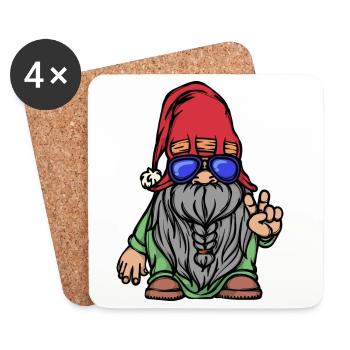 Beard Full Beard Facial Hair Beard Hairstyle - Coasters (set of 4) - white - Front