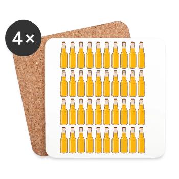 40. Geburtstag Bierflaschen Bier Bierzig Vierzig - Untersetzer (4er-Set) - Weiß - Vorne