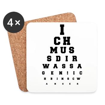 Ich bin Schwanger Sehtest Werdende Mutter - Untersetzer (4er-Set) - Weiß - Vorne