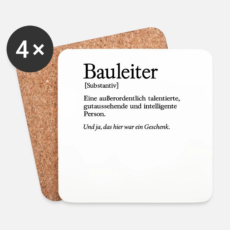 Bauleiter Baustelle Handwerker Bauleitung - Untersetzer (4er-Set) - Weiß