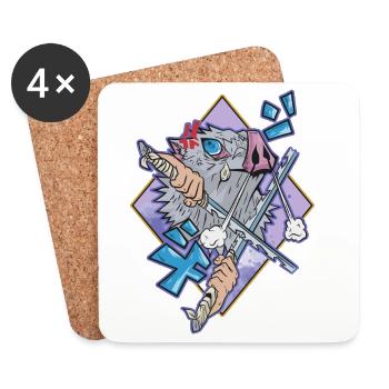 Inosuke kimetsu - Coasters (set of 4) - white - Front