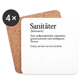 Sanitäter Talent Rettungsdienst Notfallsanitäter - Untersetzer (4er-Set) - Weiß - Vorne