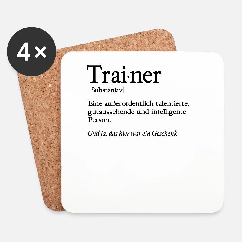 Trainer Coach Sportlehrer Fitnesstrainer - Untersetzer (4er-Set) - Weiß