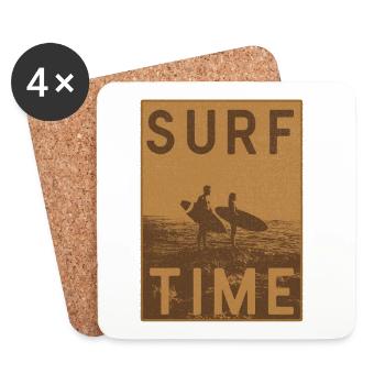 Surftime Vintage Poster - Coasters (set of 4) - white - Front