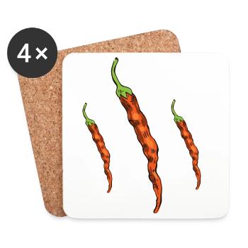 Piments - Dessous de verre (lot de 4) - blanc - Devant