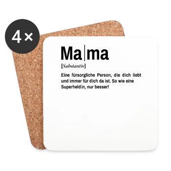 Beste Mama der Welt Mutter - Untersetzer (4er-Set) - Weiß - Vorne
