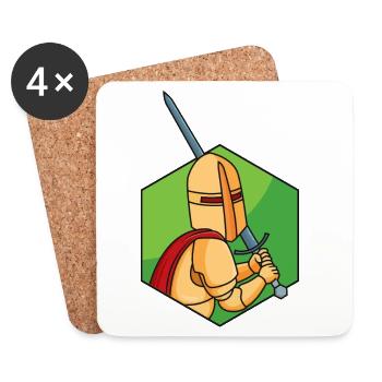 Kleiner Ritter - Untersetzer (4er-Set) - Weiß - Vorne
