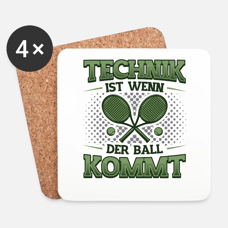 Technik Ist Wenn Der Ball Kommt ,Tennis. - Untersetzer (4er-Set) - Weiß